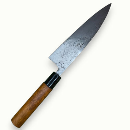 Manche bois patiné couteau Deba vintage Sadamitsu années 70